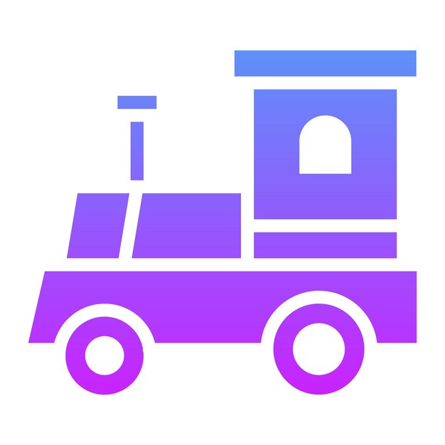 Ilustración del icono vectorial de tren de juguete del conjunto de iconos del jardín de infantes