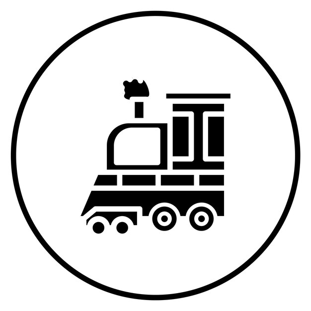 Ilustración del icono vectorial del tren de vapor del conjunto de iconos de transporte