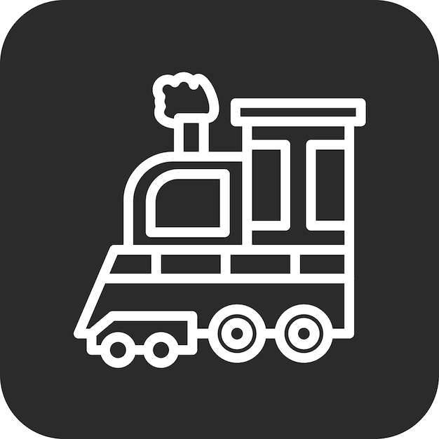 Ilustración del icono vectorial del tren de vapor del conjunto de iconos de transporte