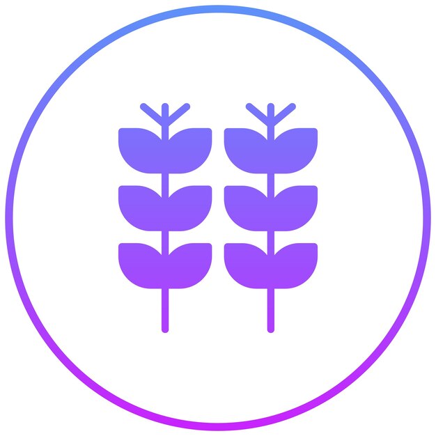 Ilustración del icono vectorial del trigo del conjunto de iconos agrícolas