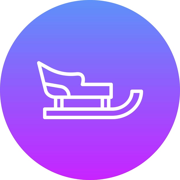 Ilustración del icono vectorial del trineo del conjunto de iconos de invierno