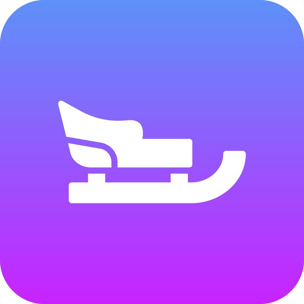 Ilustración del icono vectorial del trineo del conjunto de iconos de invierno