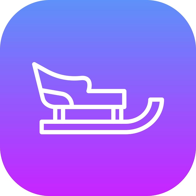 Ilustración del icono vectorial del trineo del conjunto de iconos de invierno