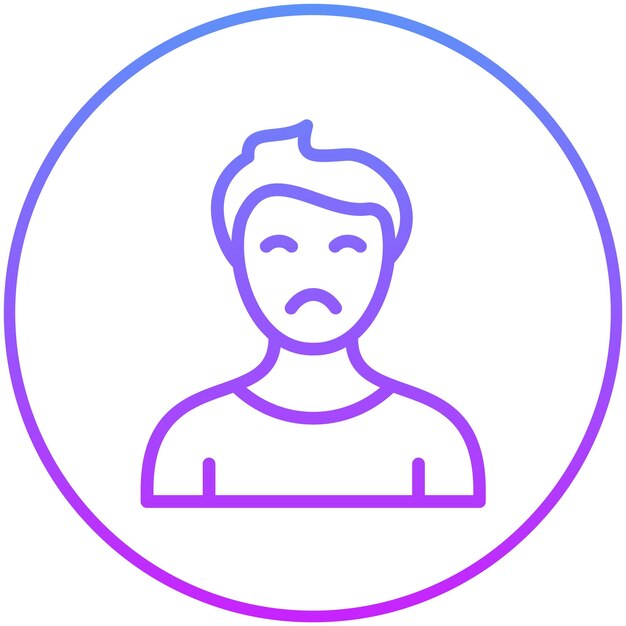 Ilustración de icono vectorial triste del conjunto de iconos de estilos de vida