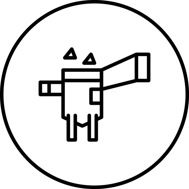 Ilustración del icono vectorial de la trituradora del conjunto de iconos del proceso industrial