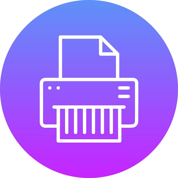 Ilustración del icono vectorial de la trituradora de papel del conjunto de iconos de papelería de la oficina