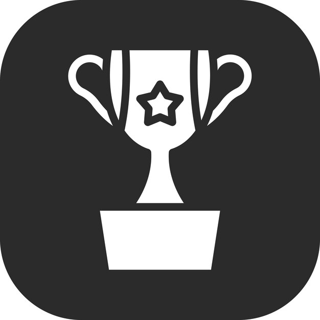 Ilustración del icono vectorial del trofeo del conjunto de iconos de aprendizaje
