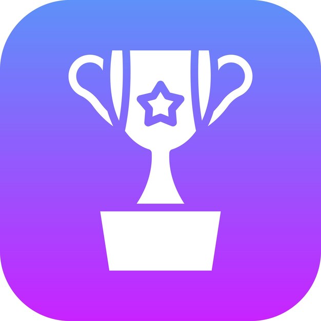 Ilustración del icono vectorial del trofeo del conjunto de iconos de aprendizaje
