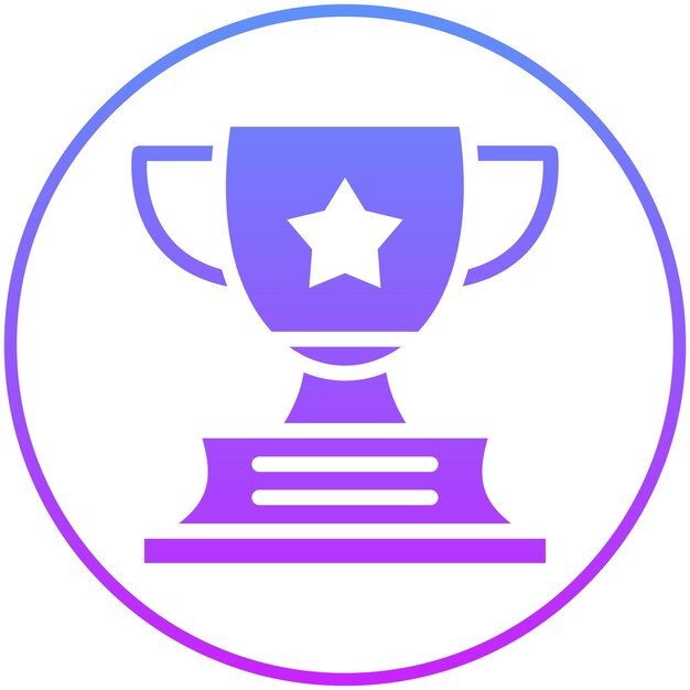 Ilustración del icono vectorial del trofeo del conjunto de iconos de negocios y oficinas