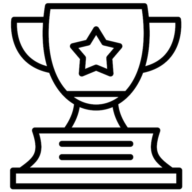 Ilustración del icono vectorial del trofeo del conjunto de iconos de negocios y oficinas