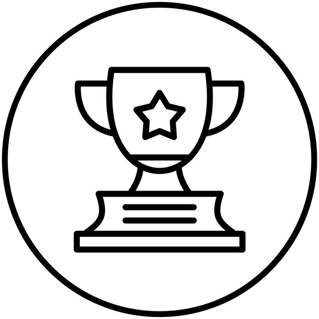 Ilustración del icono vectorial del trofeo del conjunto de iconos de negocios y oficinas