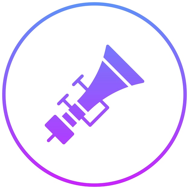 Ilustración del icono vectorial de la trompeta del conjunto de iconos del Año Nuevo