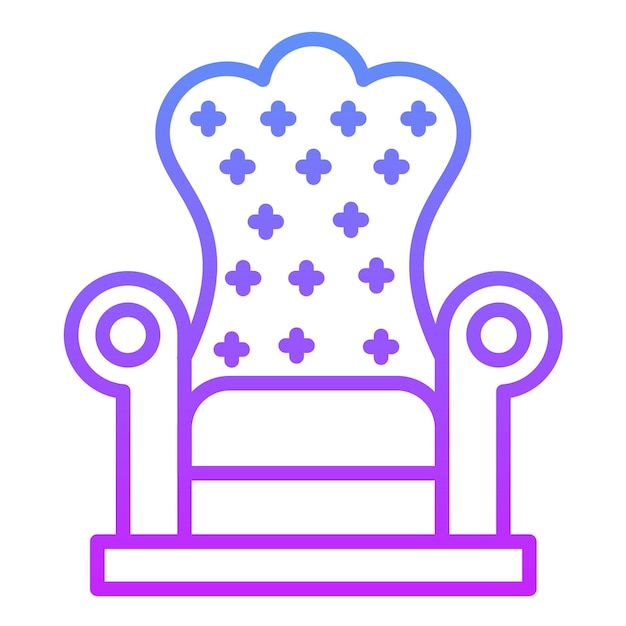 Ilustración del icono vectorial del trono de un conjunto de iconos medievales