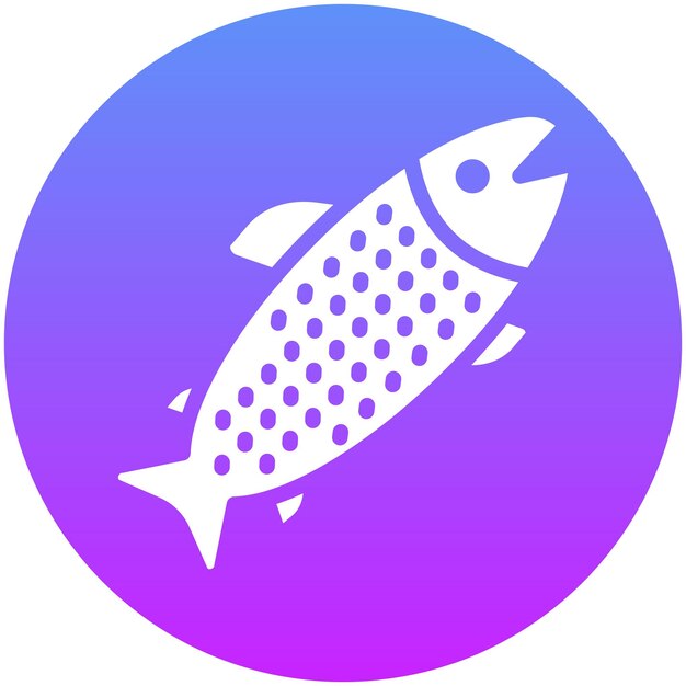 Ilustración del icono vectorial de la trucha del conjunto de iconos de pesca