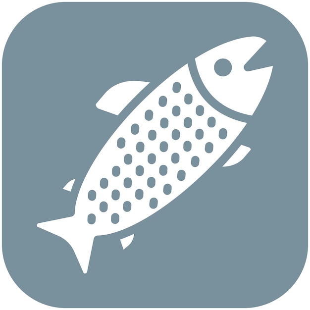 Ilustración del icono vectorial de la trucha del conjunto de iconos de pesca