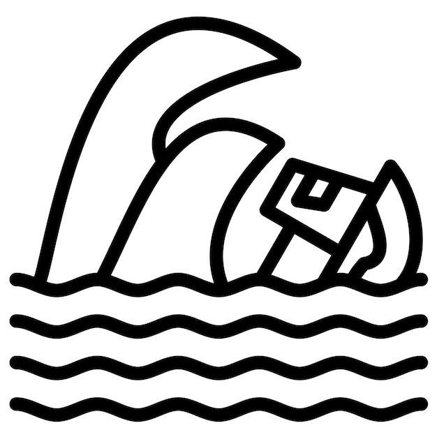 Ilustración del icono vectorial del tsunami del conjunto de iconos de desastres naturales