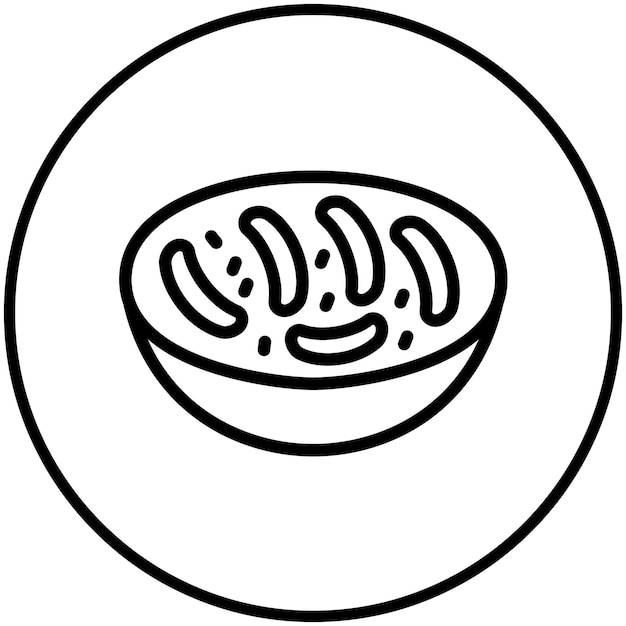 Ilustración del icono vectorial de Tteokbokki del conjunto de iconos de Street Food