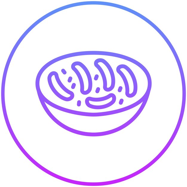 Ilustración del icono vectorial de Tteokbokki del conjunto de iconos de Street Food