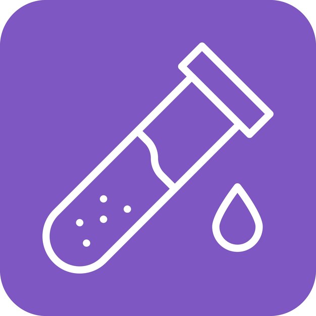 Ilustración del icono vectorial del tubo de ensayo del conjunto de iconos de Investigación y Ciencia