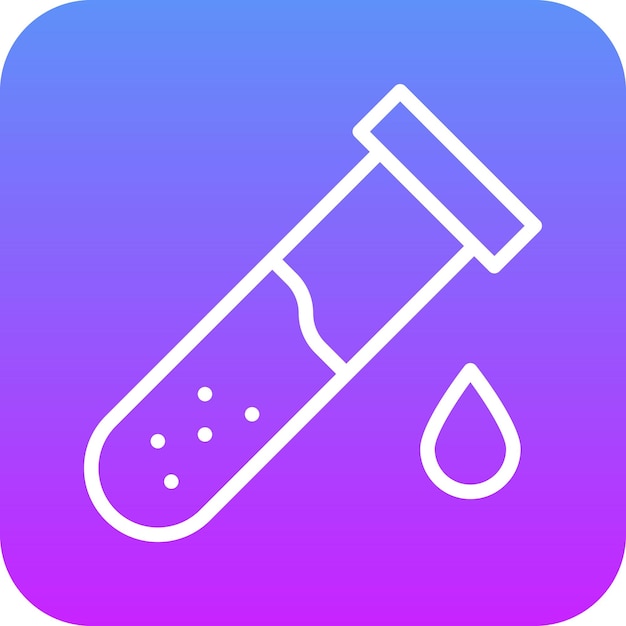 Ilustración del icono vectorial del tubo de ensayo del conjunto de iconos de Investigación y Ciencia