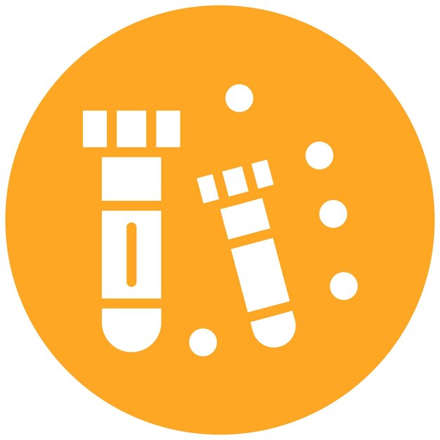 Ilustración del icono vectorial del tubo de ensayo del conjunto de iconos del laboratorio