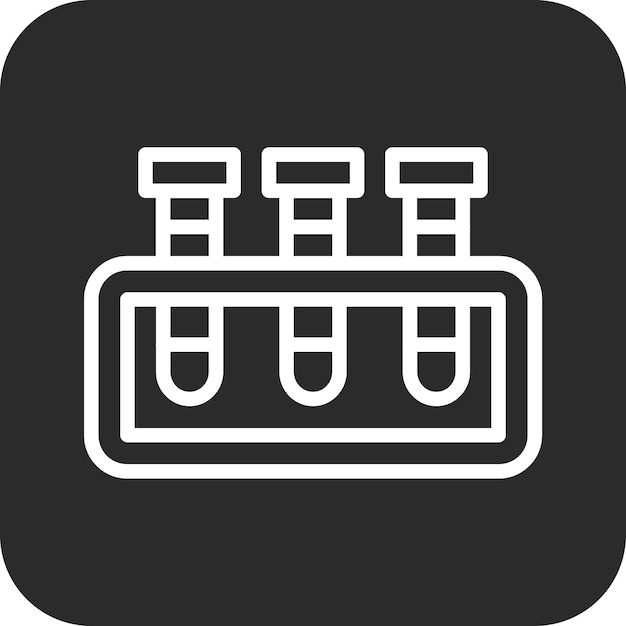 Ilustración del icono vectorial de los tubos de ensayo del conjunto de iconos de química