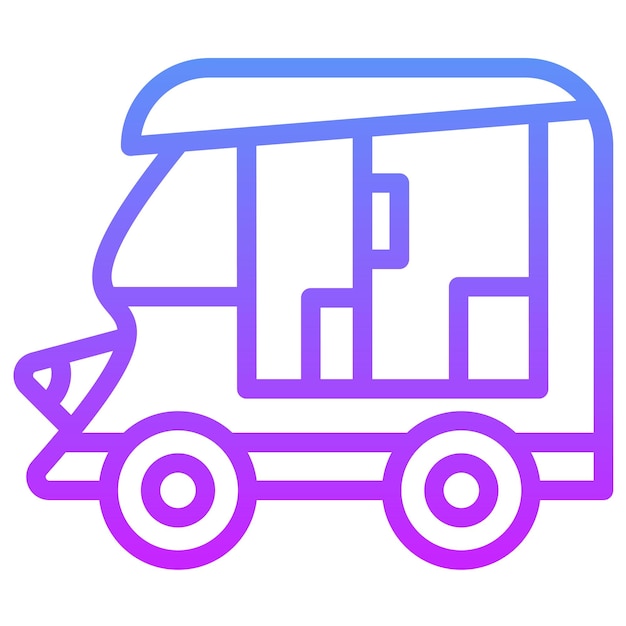 Ilustración del icono vectorial Tuk Tuk del conjunto de iconos de transporte