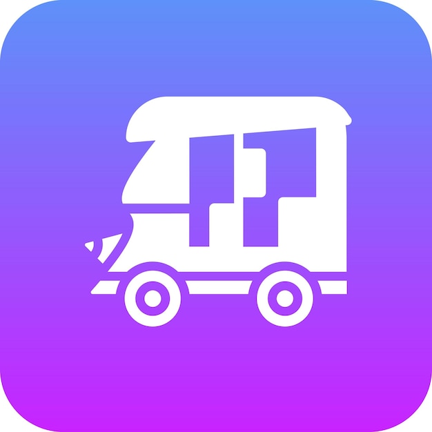 Ilustración del icono vectorial Tuk Tuk del conjunto de iconos de transporte