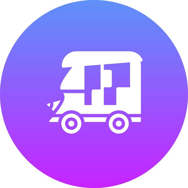 Ilustración del icono vectorial Tuk Tuk del conjunto de iconos de transporte