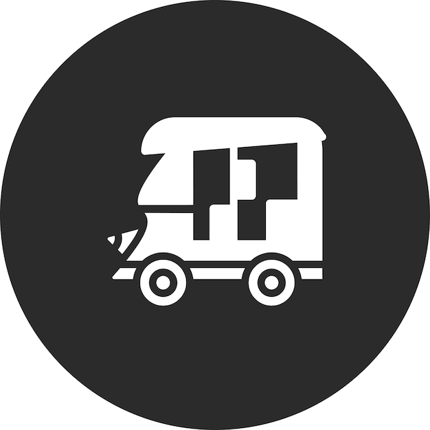 Ilustración del icono vectorial Tuk Tuk del conjunto de iconos de transporte