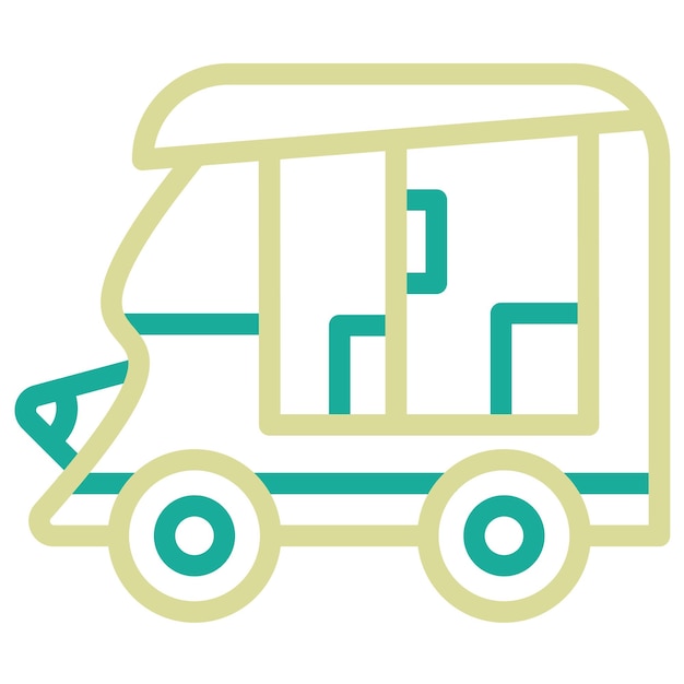 Ilustración del icono vectorial Tuk Tuk del conjunto de iconos de transporte