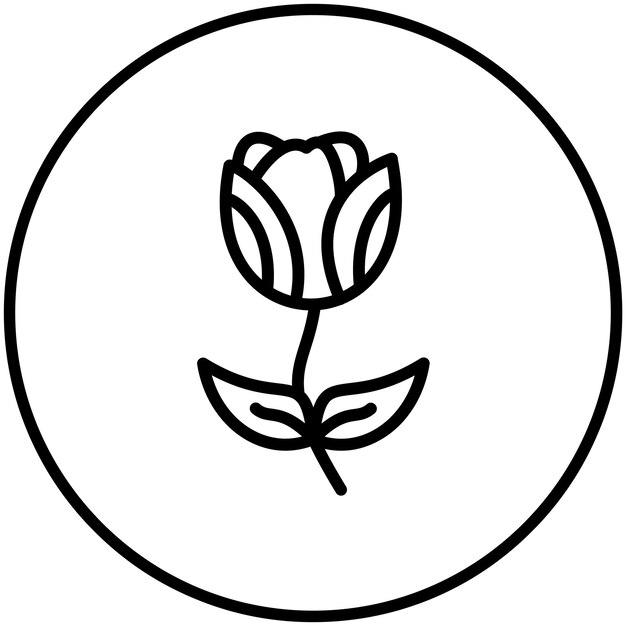 Ilustración del icono vectorial del tulipán del conjunto de iconos de flores