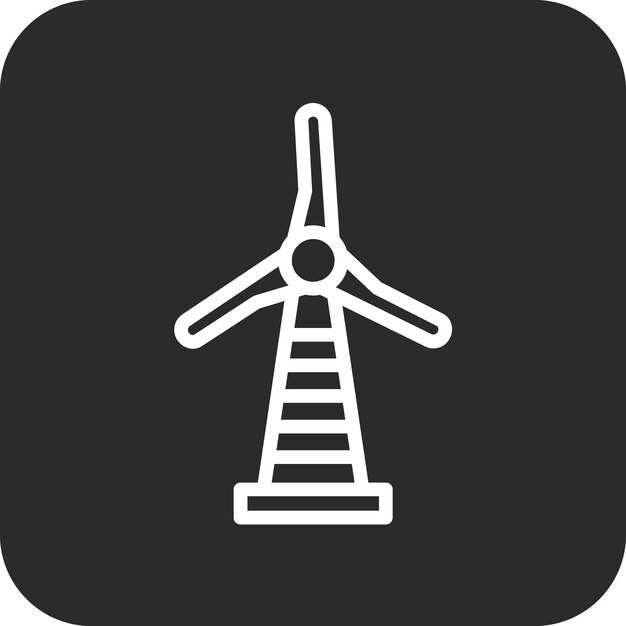 Ilustración del icono vectorial de la turbina del conjunto de iconos de Ecología