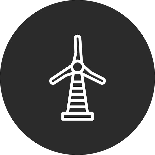 Ilustración del icono vectorial de la turbina del conjunto de iconos de Ecología