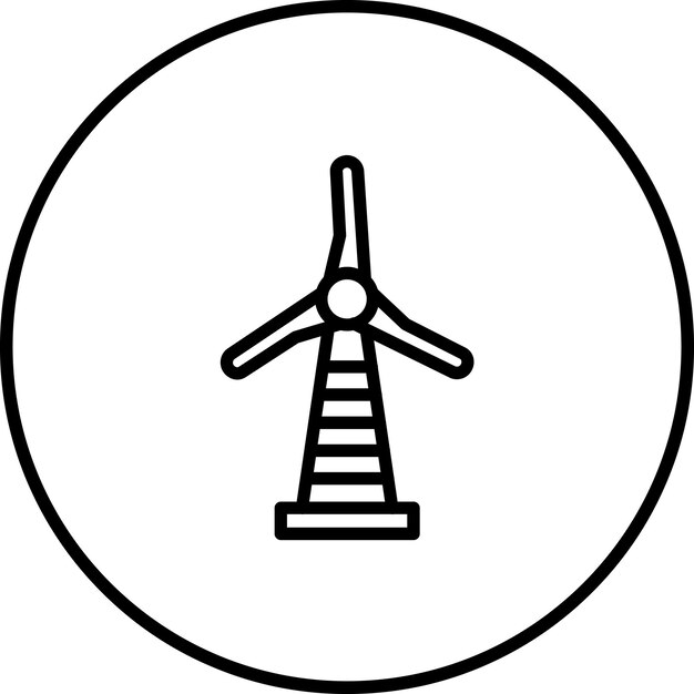 Ilustración del icono vectorial de la turbina del conjunto de iconos de Ecología
