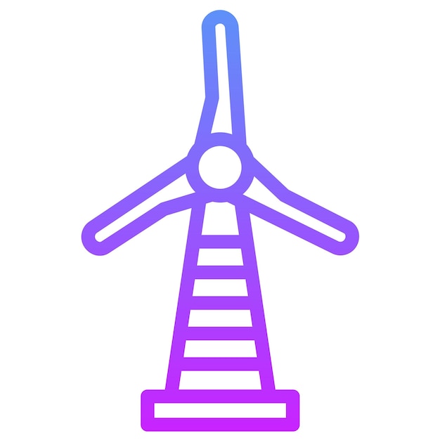 Ilustración del icono vectorial de la turbina del conjunto de iconos de Ecología