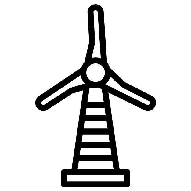 Ilustración del icono vectorial de la turbina del conjunto de iconos de Ecología