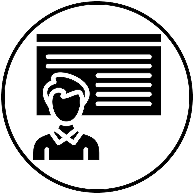 Ilustración del icono vectorial de tutoría del conjunto de iconos de Gig Economy