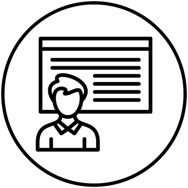 Ilustración del icono vectorial de tutoría del conjunto de iconos de Gig Economy