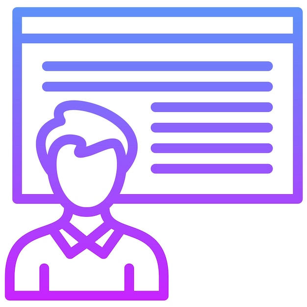 Ilustración del icono vectorial de tutoría del conjunto de iconos de Gig Economy