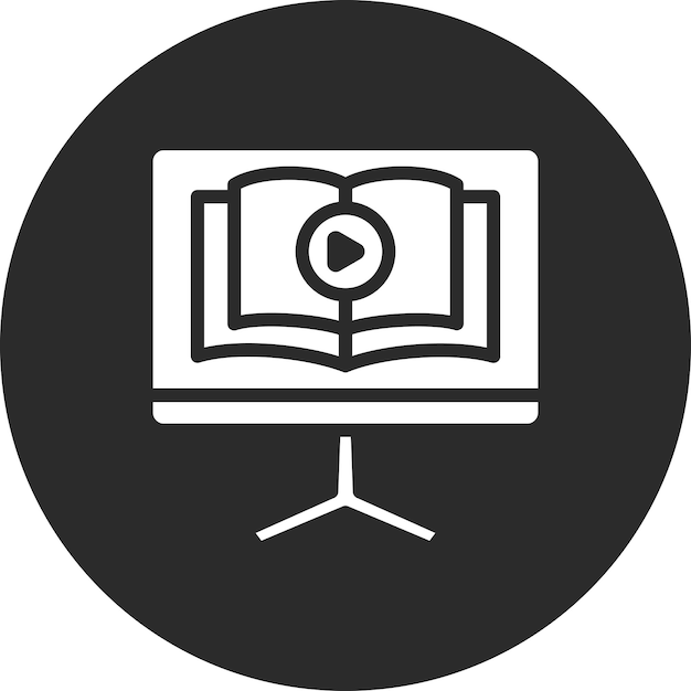 Ilustración del icono vectorial del tutorial del conjunto de iconos de aprendizaje