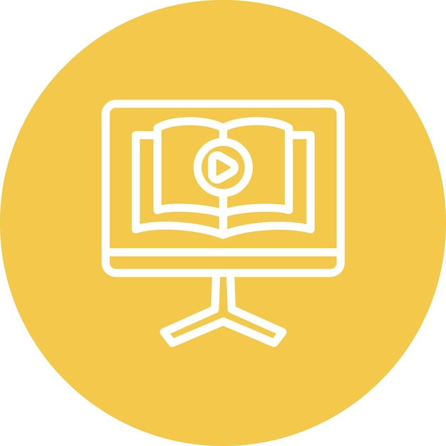 Ilustración del icono vectorial del tutorial del conjunto de iconos de aprendizaje