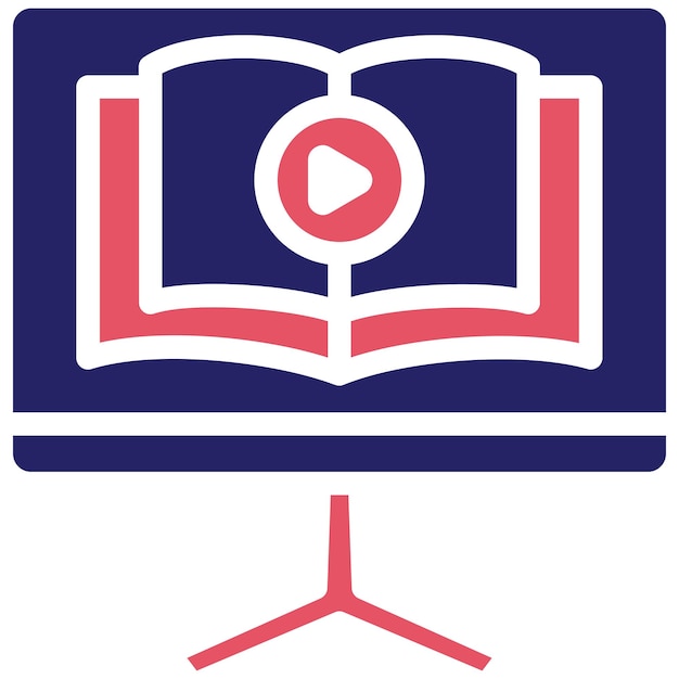 Ilustración del icono vectorial del tutorial del conjunto de iconos de aprendizaje