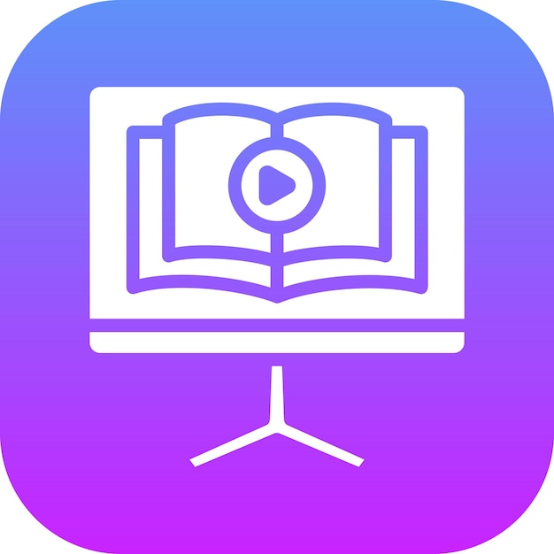 Ilustración del icono vectorial del tutorial del conjunto de iconos de aprendizaje
