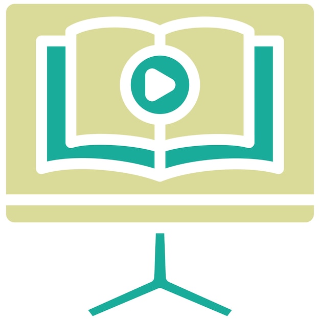 Ilustración del icono vectorial del tutorial del conjunto de iconos de aprendizaje