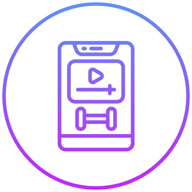 Ilustración del icono vectorial del tutorial de ejercicio del icono de la aplicación de entrenamiento