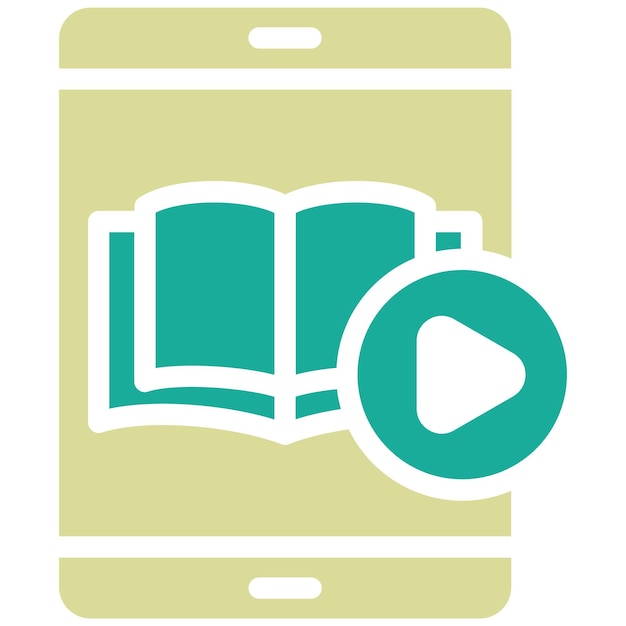 Ilustración de icono vectorial de tutorial de video del conjunto de iconos de aprendizaje