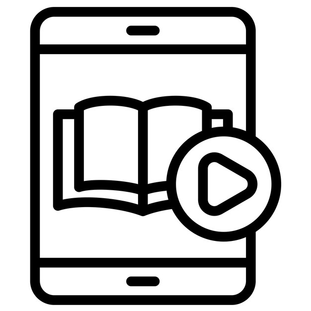 Ilustración de icono vectorial de tutorial de video del conjunto de iconos de aprendizaje