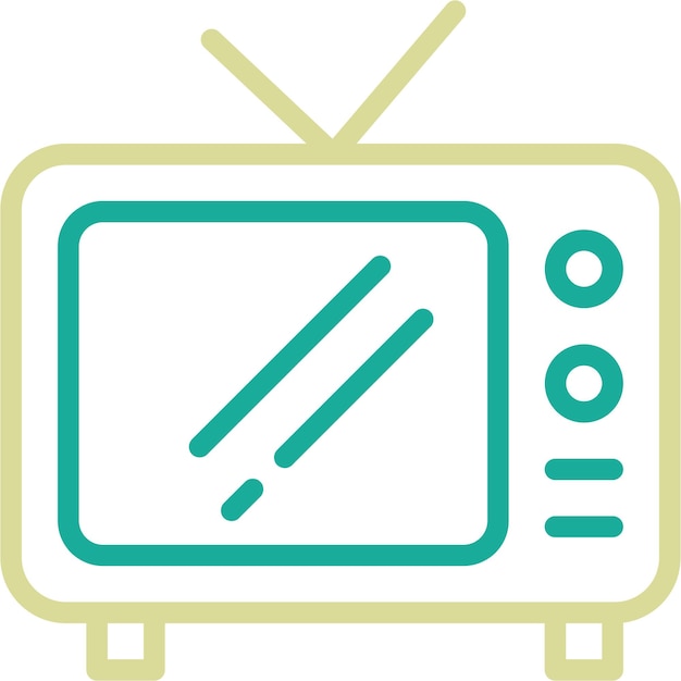 Ilustración del icono vectorial de TV del conjunto de iconos de la vida familiar