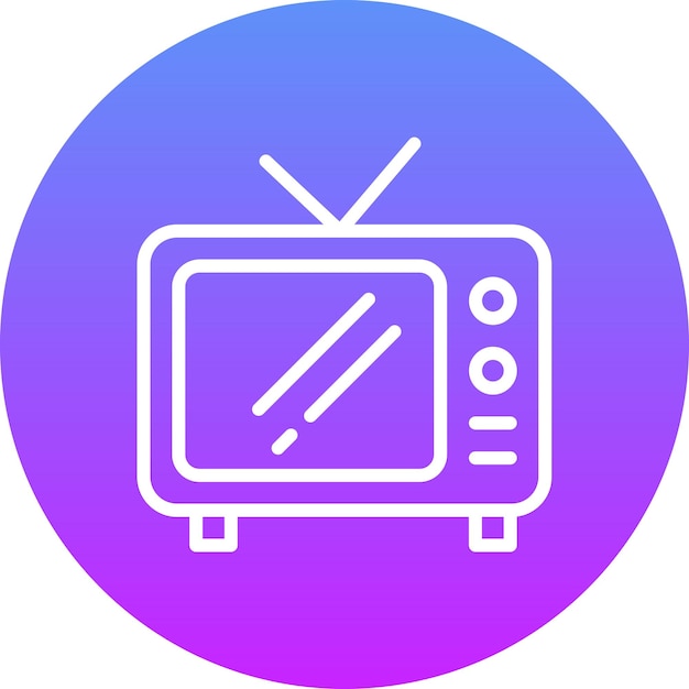 Ilustración del icono vectorial de TV del conjunto de iconos de la vida familiar